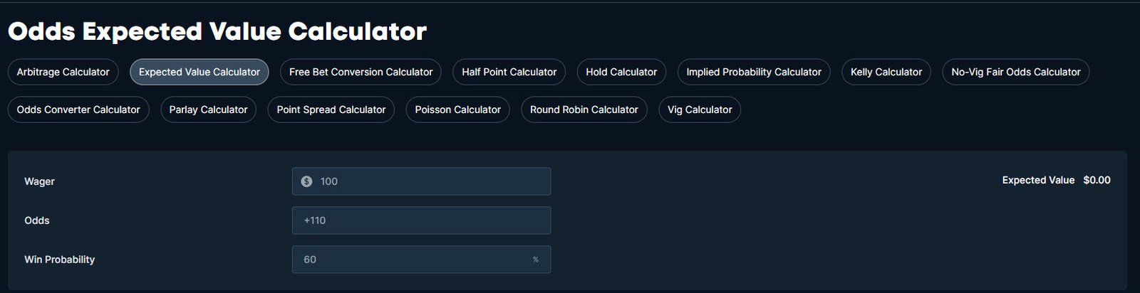 Positive EV Betting Calculator